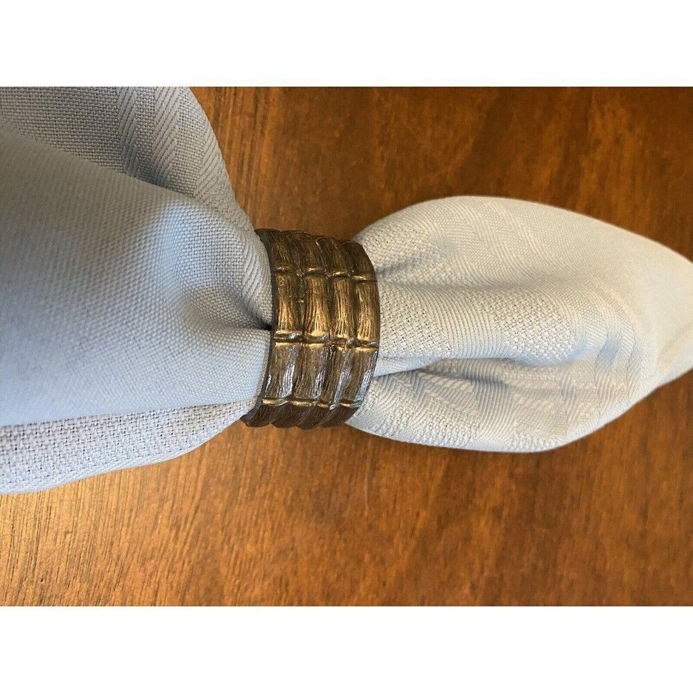 Set of 8 Vintage Metal Napkin Rings Mid Century